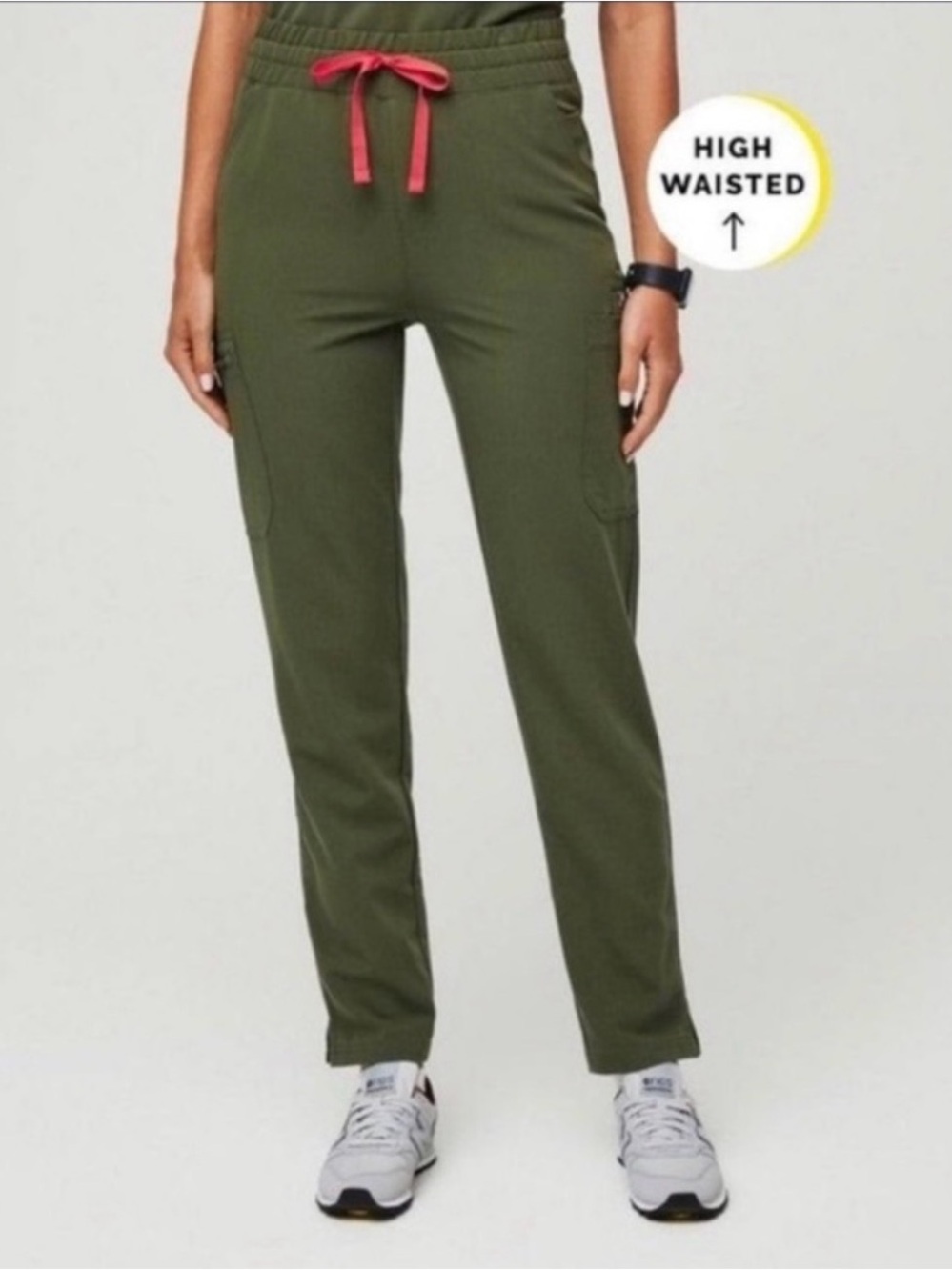 FIGS Yola High Rise Scrub Pants Dark Olive XXS W20SW2031 PO 2043